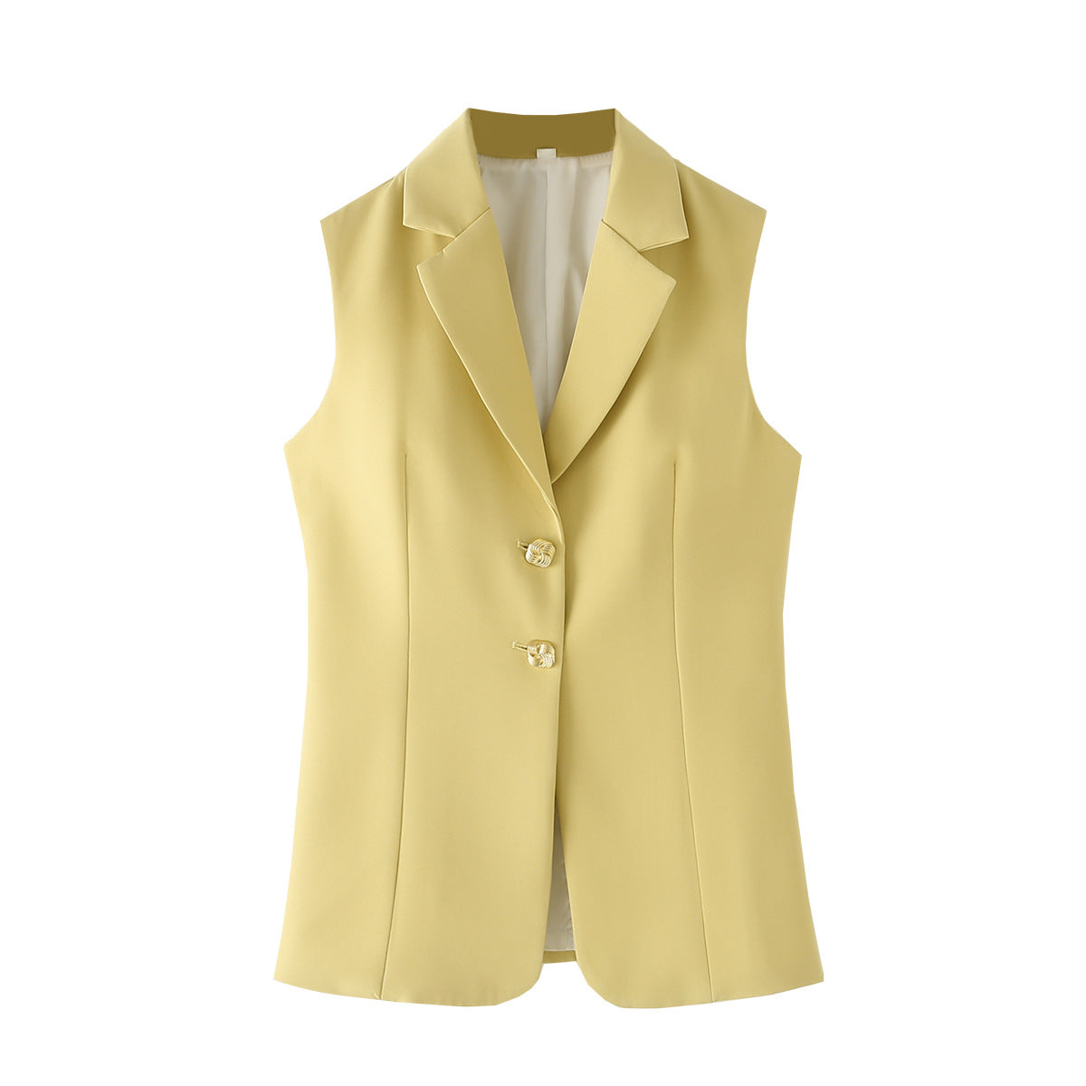 Women's Summer Fashion Slim Single-Breasted Notched Collar Vest Jacket Top