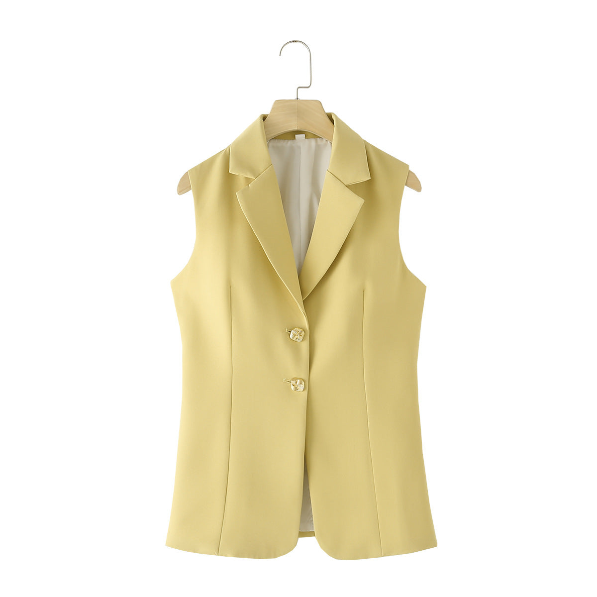 Women's Summer Fashion Slim Single-Breasted Notched Collar Vest Jacket Top