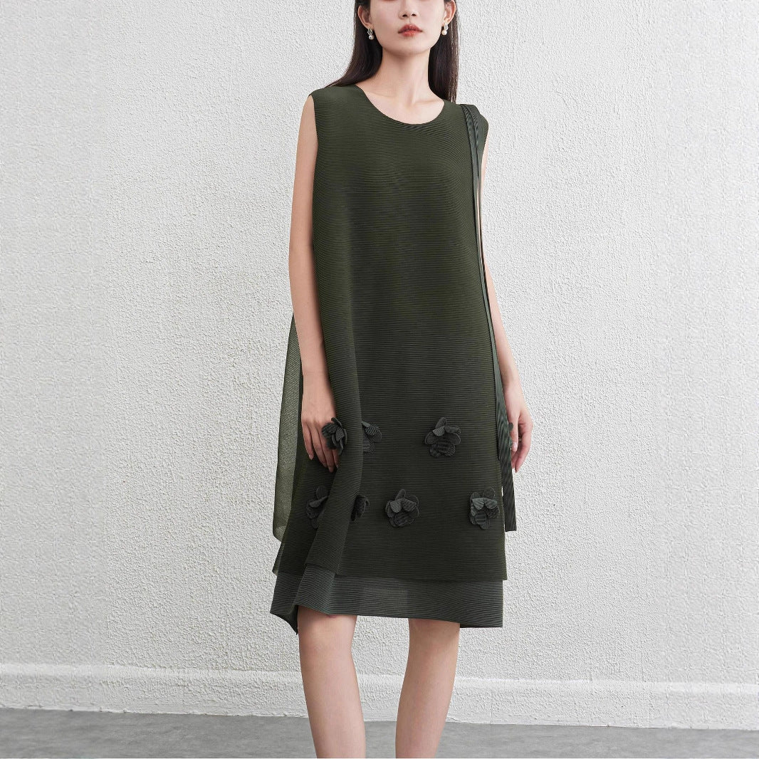 Sleeveless vest skirt A-line dress