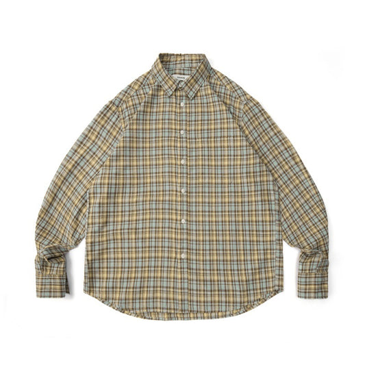 Colorful checkered lapel loose casual shirt