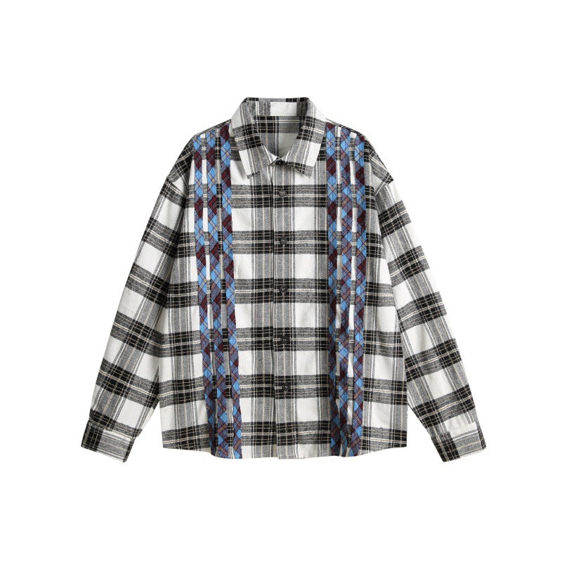 Checkered long sleeved shirt for men and women loose fitting shirt