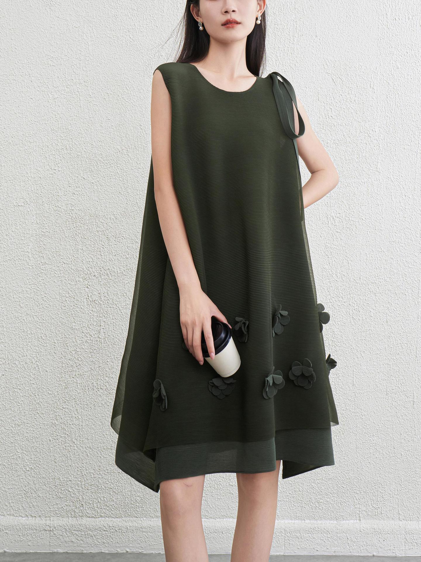 Sleeveless vest skirt A-line dress
