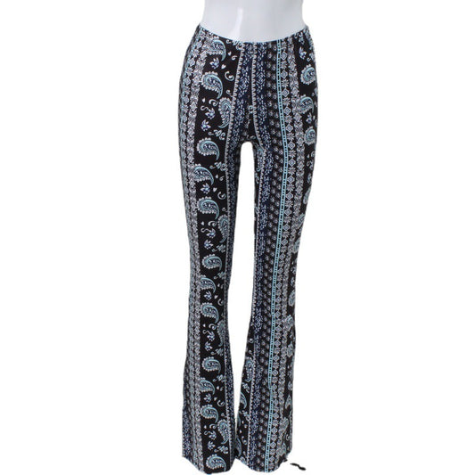 Versatile high waisted elastic spicy girl long flared pants for women