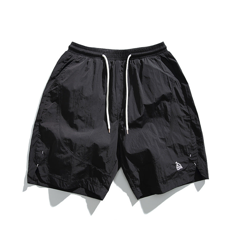 Embroidered quick drying couple cropped shorts for men