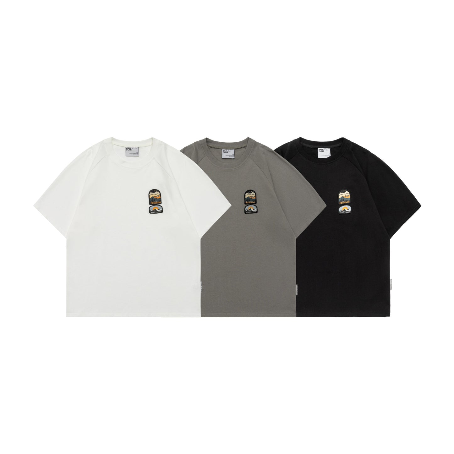 Embroidered short sleeved men's and women's loose half sleeved T-shirt with adhesive fabric
